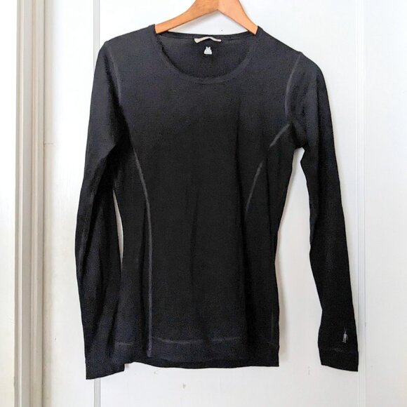 Smartwool Black Long Sleeve Merino Wool Black Shirt Women's Size M - Picture 1 of 5